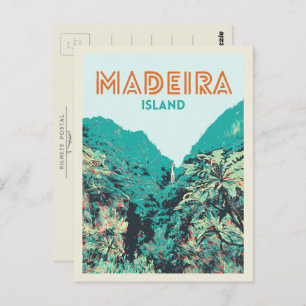 Madeira island vegetation illustration Portugal Postcard