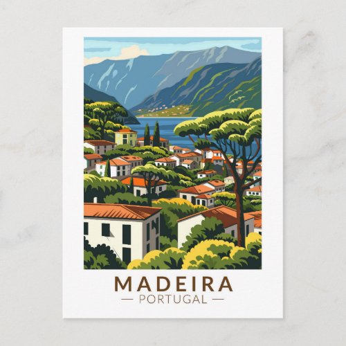 Madeira Portugal Island Travel Art Vintage Postcard