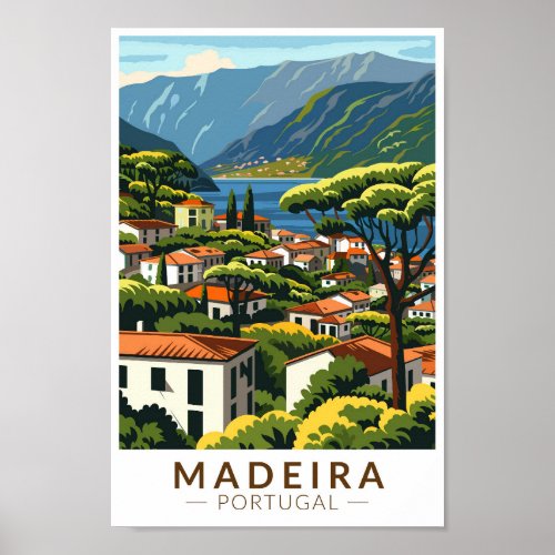 Madeira Portugal Island Travel Art Vintage Poster