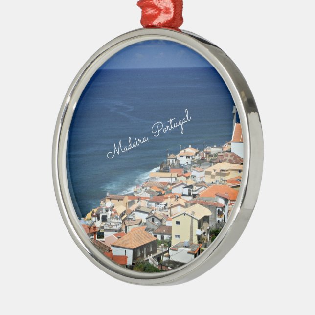 Madeira, Portugal landscape photograph Metal Ornament (Left)