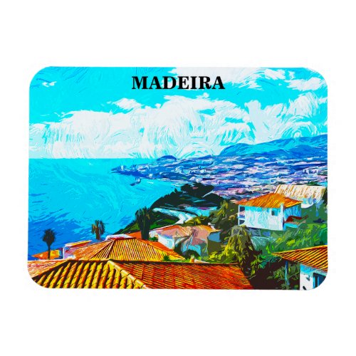 Madeira Portugal Panorama View Illustration Magnet