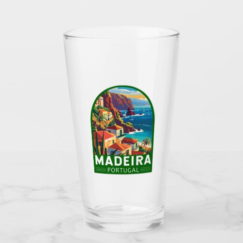 Madeira Portugal Travel Art Vintage Glass