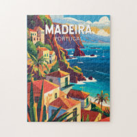 Madeira Portugal Travel Art Vintage