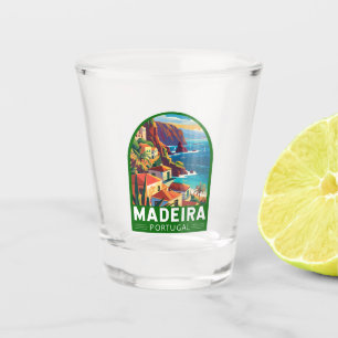 Madeira Portugal Travel Art Vintage Shot Glass