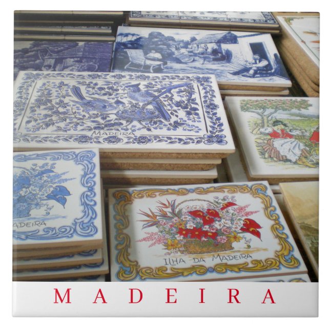 Madeira souvenirs view ceramic tile (Front)