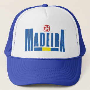 Madeira Text and Flag Colors Trucker Hat