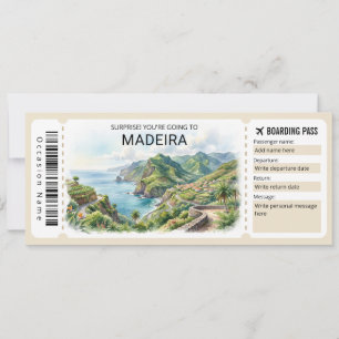 Madeira Trip Boarding Pass Ticket Invitation