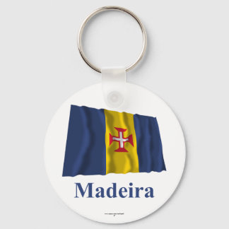 Madeira Waving Flag with Name Keychain