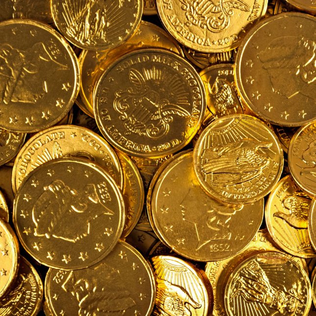 Madelaine Milk Chocolate Gold Coins Chocolate Coins (Front)