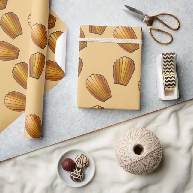 Madeleine French Food Pastry Chef Pâtisserie Cakes Wrapping Paper (Crafts)