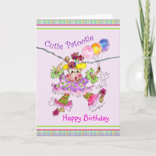 Madeleine the Circus Monkey Birthday Card