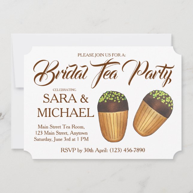 Madeleines Bridal Wedding Shower Tea Party Invitation (Front)