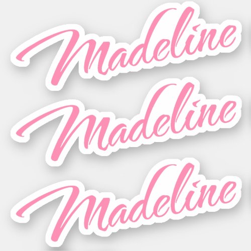 Madeline Decorative Name in Pink x3 Sticker