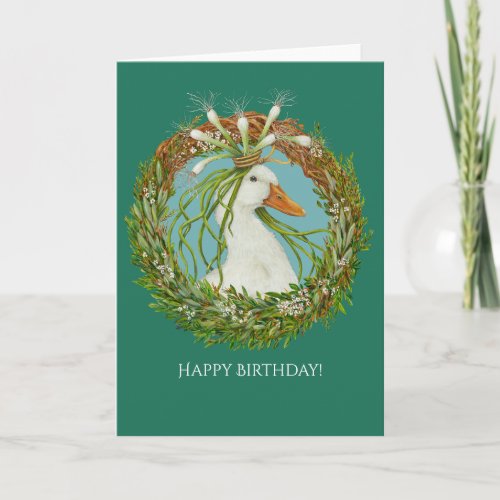 Madeline in spring wreath birthday card