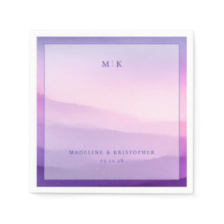 MADELINE & KRISTOPHER Serene Lavender Gradient Min Napkins