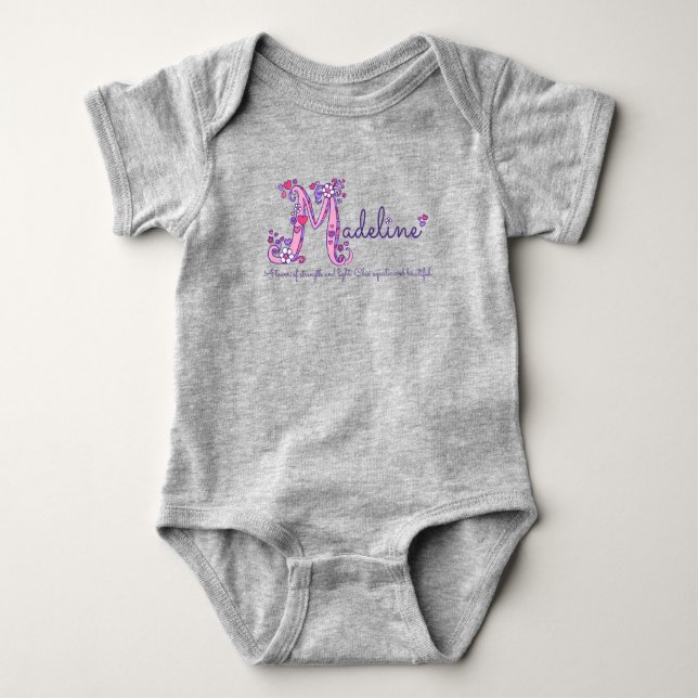 Madeline name and meaning baby girls clothing baby bodysuit (Front)