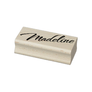 Madeline name cursive decorative script font rubber stamp