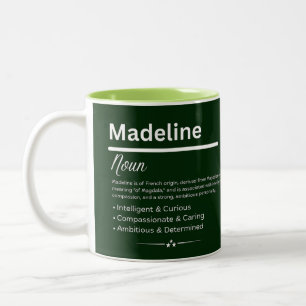 Madeline Personalized Girl Name Two-Tone Coffee Mug