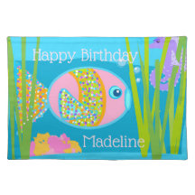 Madeline the Fish Cotton Placemat