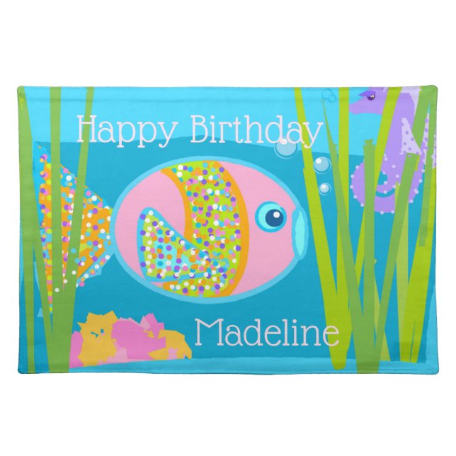 Madeline the Fish Cotton Placemat (Front)