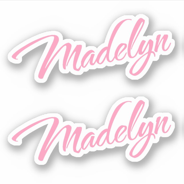 Madelyn Decorative Name in Pink x2 Sticker (Front)