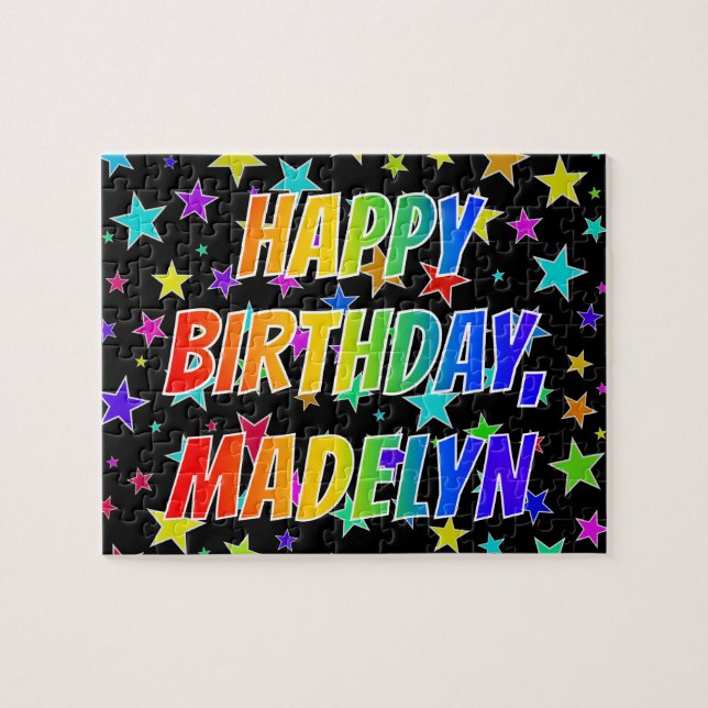 "MADELYN" First Name, Fun "HAPPY BIRTHDAY" Jigsaw Puzzle (Horizontal)