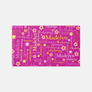 Madelyn flowers name purple pink yellow rug