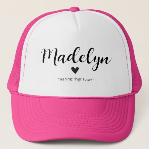 Madelyn Name Meaning Minimal Modern Text Girls Cap