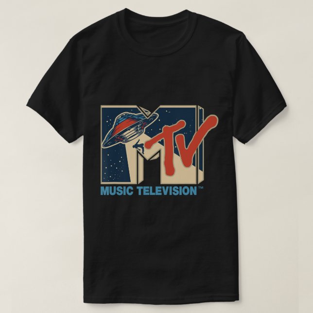 Mademark x MTV - MTV Logo Alien UFO Space Ship Tel T-Shirt (Design Front)