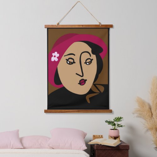 Mademoiselle Cherie Wood Topped Wall Tapestry