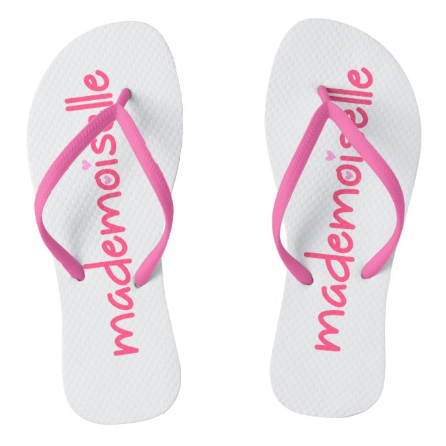 Mademoiselle Fun Typography French Quote Flipflops
