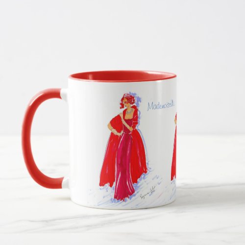  Mademoiselle in Red dress Two_Tone Mug 325 ml Mug