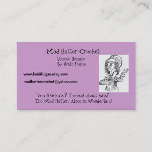 madhatter, Mad Hatter Crochet, Unique Designs B... Business Card