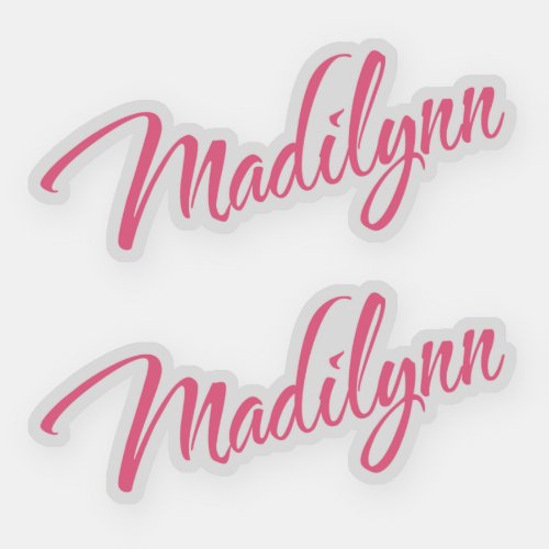Madilynn name pink cursive x2 sticker