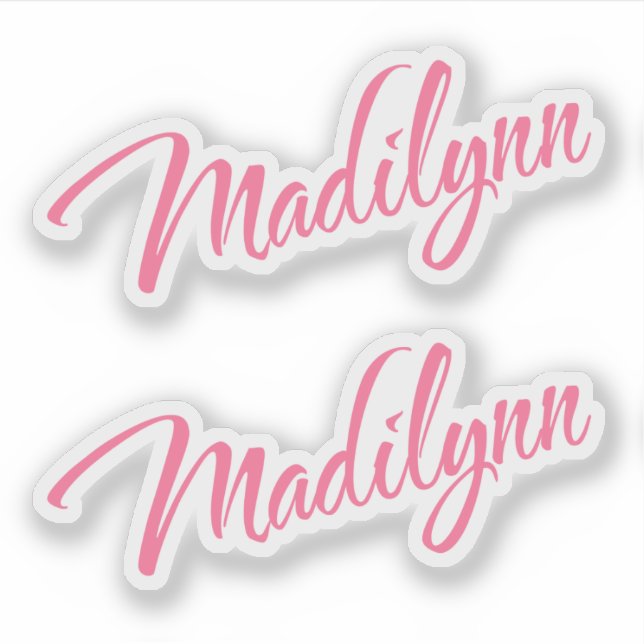 Madilynn name pink cursive x2 sticker (Front)
