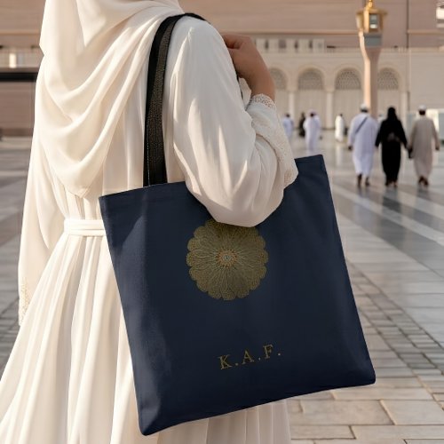 Madinah Navy Islamic Rosette Tote Bag