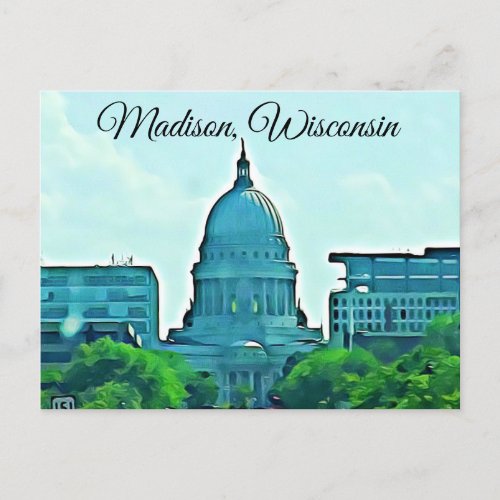 Madision Wisconsin Capitol Picture Postcard