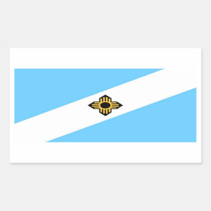 Madison city flag Wisconsin state America country Rectangular Sticker