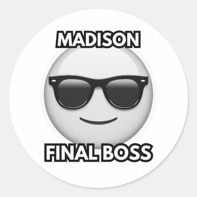 Madison Final Boss Cool Emoji Sticker (Front)