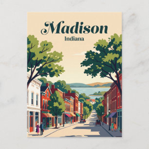 Madison Historic District Indiana Postcard
