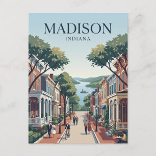 Madison Historic District Indiana Postcard