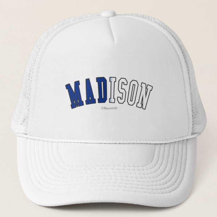 Madison in Wisconsin State Flag Colors Hat