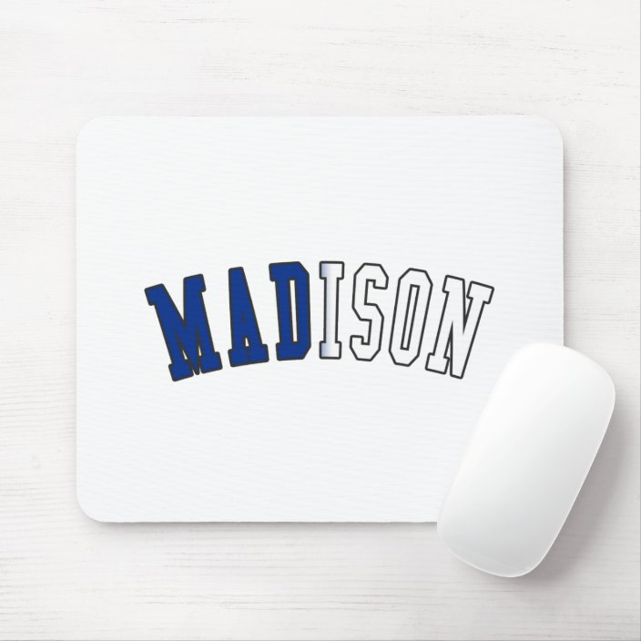 Madison in Wisconsin State Flag Colors Mousepad