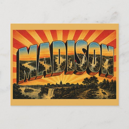 Madison Indiana Ohio River Canyon Waterfall Art Postcard