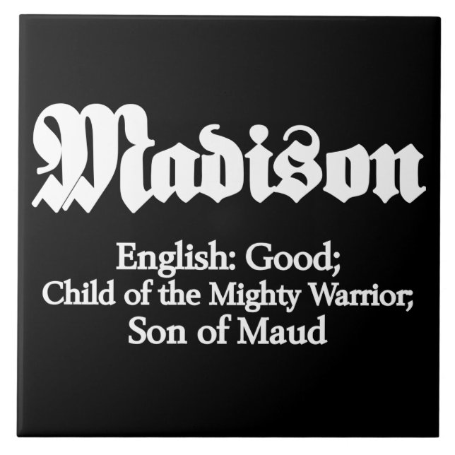 Madison Meaning (Male) Ceramic Tile (Front)