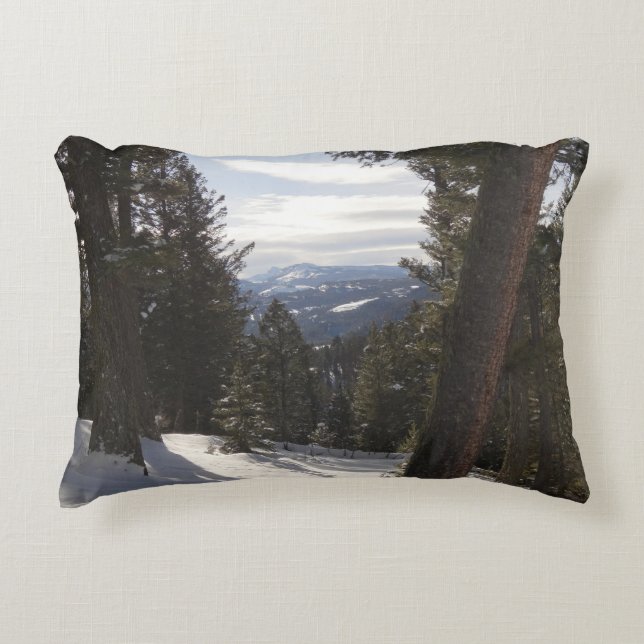 Madison Mountains in Winter in Montana Accent Pillow (Front)