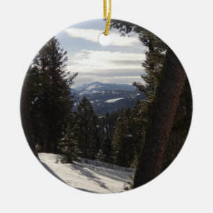 Madison Mountains in Winter in Montana Ceramic Ornament