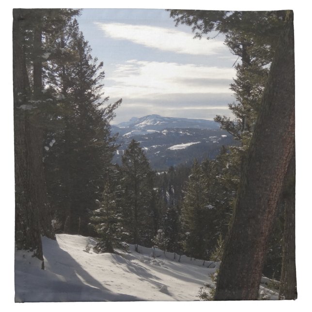 Madison Mountains in Winter in Montana Cloth Napkin (Front)