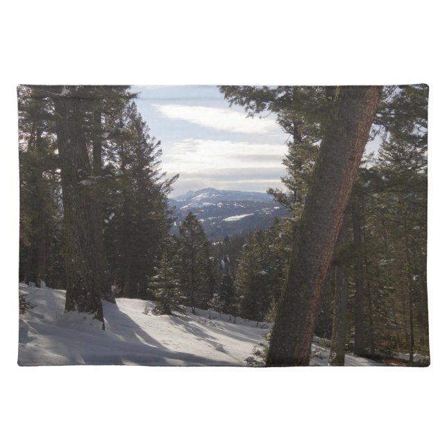 Madison Mountains in Winter in Montana Cloth Placemat (Front)
