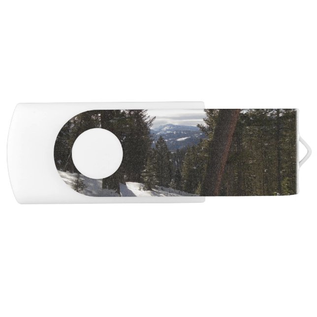 Madison Mountains in Winter in Montana Flash Drive (Front)